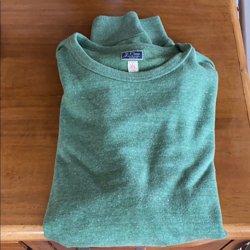 J.Crew LS (XL) Green Vintage Fleece Pullover